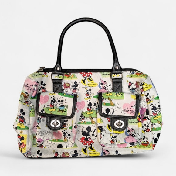 Disney Handbags - Vintage Disney Multicolor Mickey and Minnie Satchel